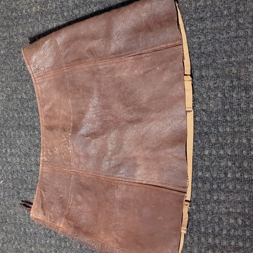 Vintage Distressed leather skirt